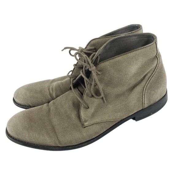 John Varvatos USA Gray Canvas 4 Eyelet Chukka Boots Shoes Size 11.5 M - Picture 1 of 10